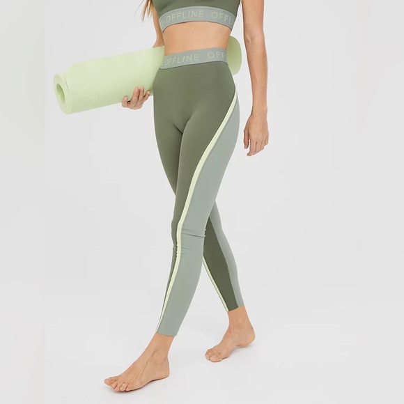 OFFLINE By Aerie Goals Logo Waistband Legging Small - Picture 1 of 8